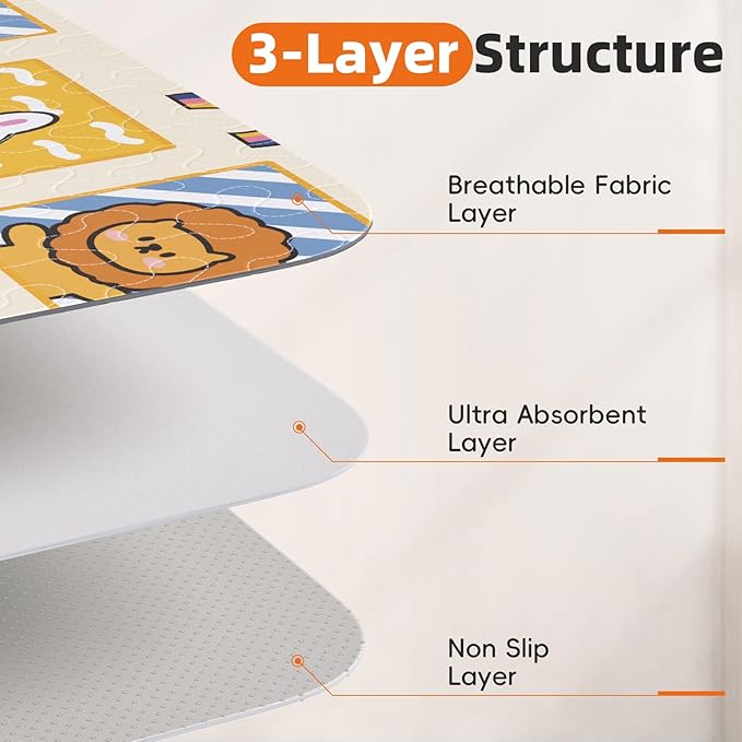 PJYuCien Washable Pee Pads for Dogs 1 Pack, 67" x 26" Octagonal Reusable Pee Pads for Dogs, Leak-Proof Pet Training Pads, Puppy Pads for Non-Slip, Designed for 24/30/36/42'' Width 8 Panels Pen