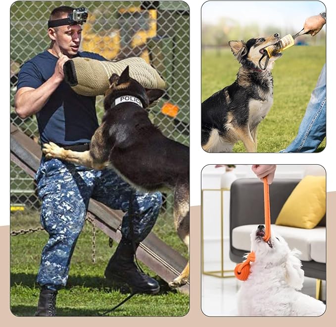 Dog Bite Training Set Include Dog Bite Sleeve, Training Stick, Tug of War Toys and Rubber Ball, Tough Dog Bite Training Equipment Durable Arm Bite Sleeve for Large Dogs K9 Professional Training