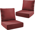 Outdoor Seat Cushion Set-24 x 24 x 6 Inch Outdoor Chair Cushions Set of 2 with Water Resistant & Removable Cover Outdoor Cushions for Patio Furniture Chair Sofa Couch-Red