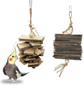 LWINGFLYER 2 Pack Small Parrot Chew Toys Natural Cardboard Paper Hanging Bird Shredding Toy for Budgies Conures Cockatiel Parakeet Lovebirds Canary
