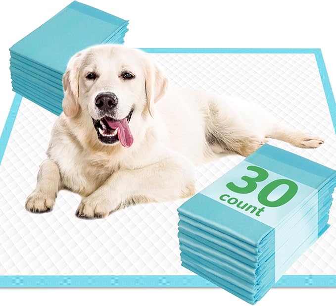 Dog Pads Extra Large 30"x36", 30-Count XXL Puppy Pads, Super Absorbent Pee Pads for Dogs, Disposable Bed Pads for Doggies, Puppies, Thicker X-Large Incontinence Pads for Dogs, Cats, Rabbits