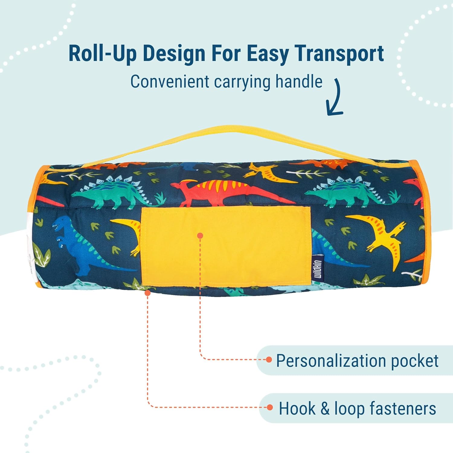 Wildkin 43-inch Kids Nap Mat – Soft Microfiber Toddler Sleeping Mat with Pillow