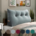 Wedge Headboard Pillow Dorm Room Reading Pillow Back Support for Sitting Up in Bed Bolster Lumbar Cushion Body Pillow Positioning Bedrest Velvet 39in Light Gray Twin