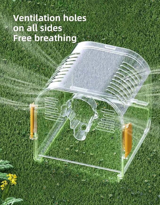 Portable Plastic Bird Cages Lightweight Waterproof Ventilated Travel Bird Cage for Pets Ideal for Outdoor Use Easy to Carry Bird Carrier Perfect for Small Birds and Budgies (Purple)