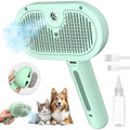 Cat Steam Brush for Shedding, 3 In 1 Steam Pet Brush Self Cleaning, Dog Brush for Long and Short Hair Dogs and Cats, Pet Grooming Comb Remove Tangled Loose Hair, Type-C Fast Charging (Green)