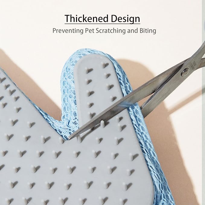 Pet Hair Remove Glove for Dogs & Cats,2-in-1 Massage Grooming Tool, Efficient Deshedding Brush with Soft Spikes, Gentle Fur Removal and Cleaning Glove for Shedding Control