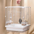 17.3" Portable Travel Bird Cage, Parrot Cage, Ample Room for Tail Movement, with Food Box, Perch, Water Bottle, for Vet Visit, Short Trip, Parakeet, Cockatiel, Budgie, Small Medium Birds