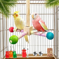 Parakeet Toys, Bird Toy Conure Grass Mat Budgie Shredder Hanging Set Cockatiel Foraging Toys Parrot Climbing WallToy Lovebird Cage Accessories for Small Birds (360 Spinning Toy)