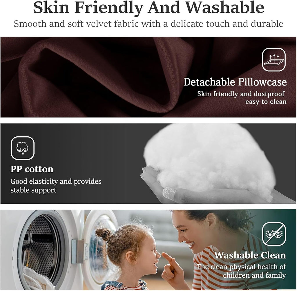 Bed Wedge Headboard Pillow - College Dorm Reading Pillow Back Support While Sitting in Bed - Ergonomic Lumbar Pillow Body Positioning Bed Pillow - Velvet Maroon 54IN