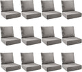 Outdoor Cushion Set for Furniture Patio Furniture, UV Resistant, Water Resistant - 6 Inch Thick Foam Garden Cushions – 22x24 Inch Patio Seat Covers for Chair/Sofa/Couch | Grey | 12-Pack |