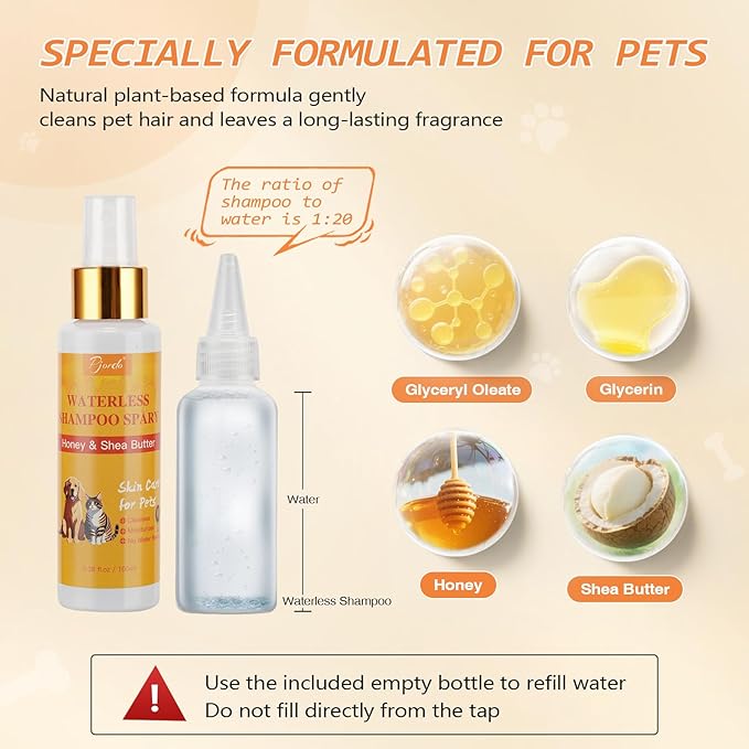 Cat Steam Brush for Shedding, 4 in 1 Rechargeable Pet Steam Brush Set for Dogs & Cats, Pet Spray Hair Removal Comb with Waterless Shampoo, Anti-Static, Massage, Cleaning & Combing All in One