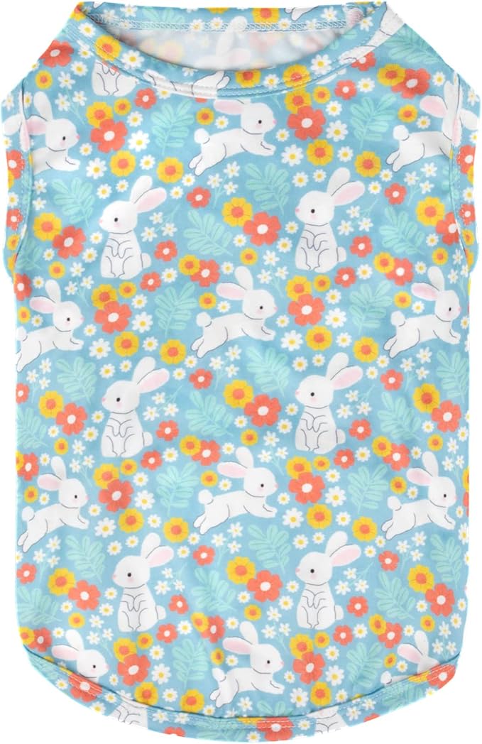 CuteBone Dog Shirts 2-Pack St.Patrick's Day & Easter Soft Pet Clothes Breathable Summer Vest for Small Puppy and Stretchy Cat Apparel 2BX12XL