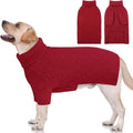 KOESON XL Dog Sweater for Large Size Dogs, Turtleneck Extra Large Sweater for Dogs Girl Boy, Warm Large Dog Sweaters for Christmas, Soft Doggie Winter Knitwear with Sleeves, Red, XLarge