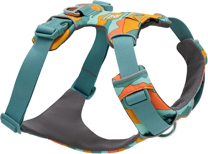 Ruffwear, Front Range Dog Harness, Reflective Soft Padded Everyday Harness with Dual Leash Clips, Adjustable and Lightweight Fit for Training or Walking for All Dogs, Spring Mountains, X-Small