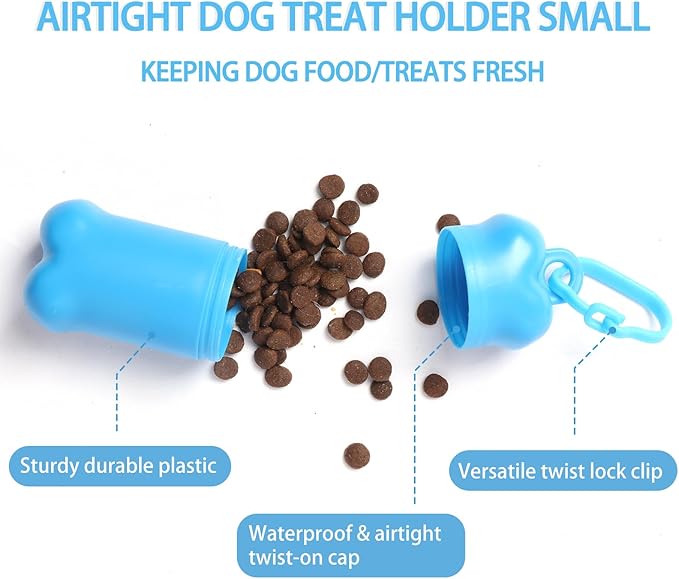 3 Pieces Portable Treat Holder Small,Mini Dog Treat Pouch for Training, Dog Treat Bag for Leash and Travel Treat Container Dispenser Airtight