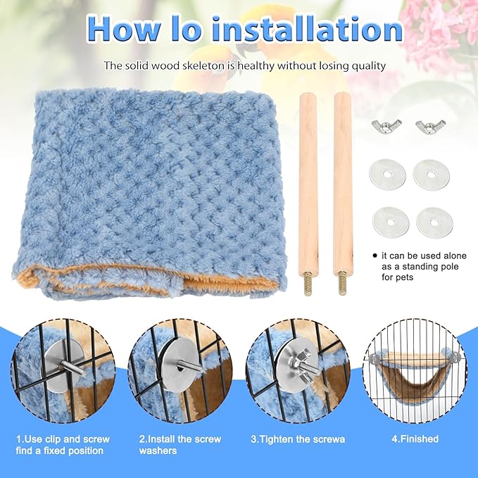 BWOGUE Winter Warm Bird Nest Bed Hanging Hammock Snuggle Hut Parrot House Tent Toy Bird Cage Perch for Parakeet Budgies Cockatiels Lovebird Cockatoo Finch Hamster Chinchilla Guinea Pig