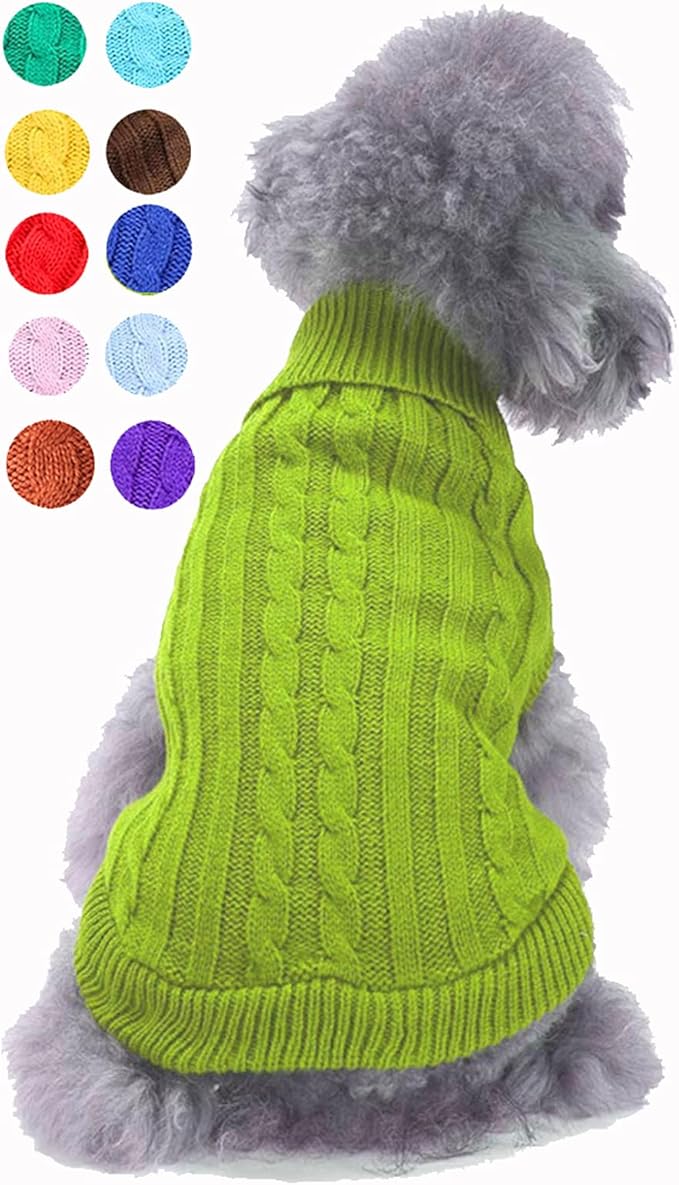 Dog Sweater for Small, Medium, Large Dogs - Warm Winter Classic Turtleneck Pet Clothes - Cute Christmas Coat for Puppies, Cats, Girls, Boys