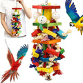 Interactive Parrot Toys for Large Birds, Cockatoo, Cockatiel, and Parakeet Toys, Original Wooden and Natural Material, Fun Durable and Eco-Friendly Bird Cage Toy