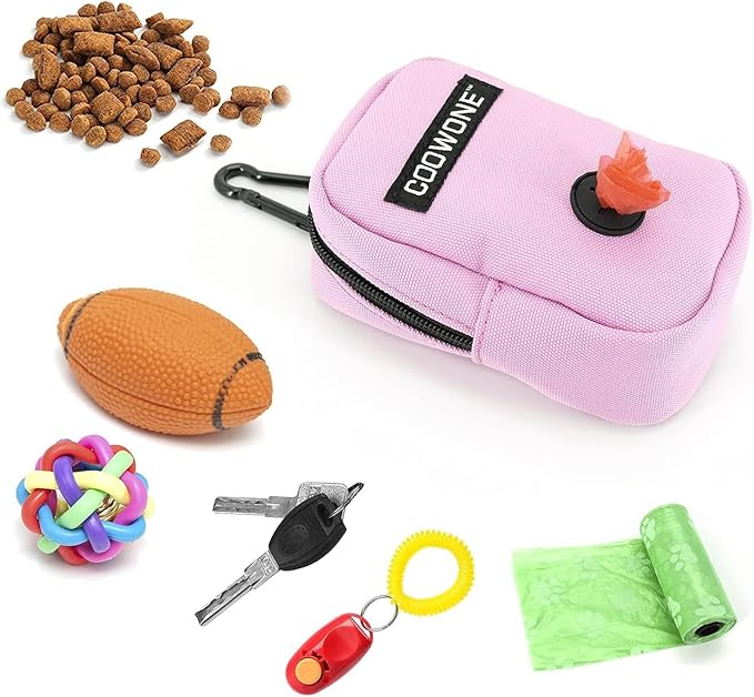 Dog Treat Pouch Dog Poop Bag Holder For Leashes, Pets Snack Container With Inner Mesh Bag, Puppy Supplies Perfect For Training And Walking - Hands Free Dog Waste Bag Dispenser -Dog Travel Accessories