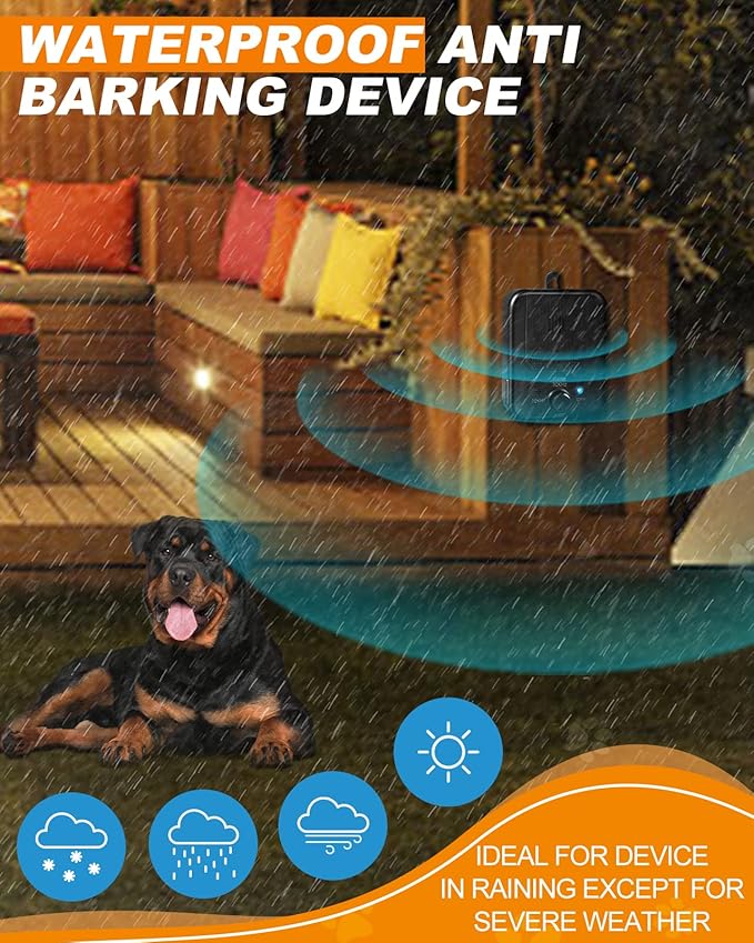 Anti Barking Device for Dogs, Ultrasonic Dog Barking Control Devices Up to 50 Ft Range with 3 Modes, Rechargeable Waterproof Bark Deterrent Box, Dog Barking Silencer for All Dogs Indoor Outdoor