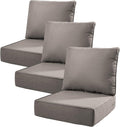 6" Thick Outdoor Cushions 22x24x6, 3-Set Deep Seat Patio Cushions with Removable Cover, Waterproof & Fade Resistant Replacement for Wicker Chair, Loveseat, Sofa - Grey
