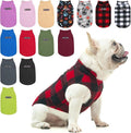 BEAUTYZOO Small Dog Sweater Fleece Vest Winter Jacket, D-Ring Leash Attachment for XS S Puppy Medium Sized Breeds Dogs, Cold Weather Dog Clothes Windproof Keep Warm, Christmas Red Plaid XS