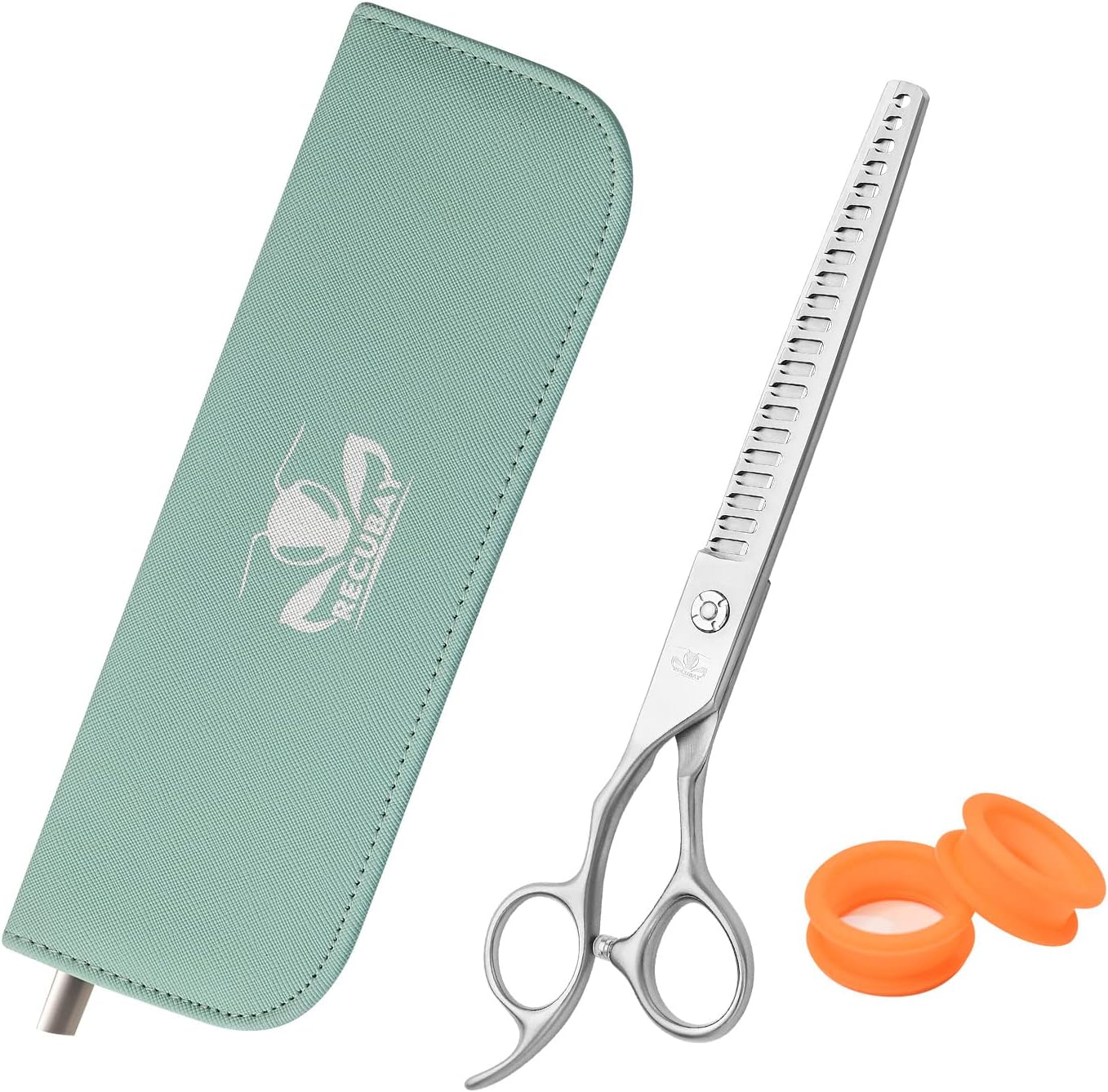 Left Handed Matte Deluxe Dog Grooming Scissors Great Grooming Shears for All Breeds,Design For Professional Groomer. (21T Blender Lefty)