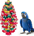 Bird Toys for Large Parrots Colorful Natural Wood Block Parrots Chew Foraging Toys for Bird Cages Cockatoos, Macaws, African Greys, and Amazons