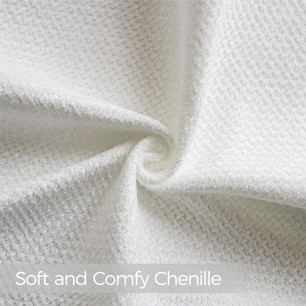 a moment Christmas White Chenille Throw Pillow Covers 12x20 Inch Pack of 2 Modern Decorative Throw Pillow Covers Farmhouse Cross Throw Pillowcases Home Decor for Sofa Bedroom Living Room Spring