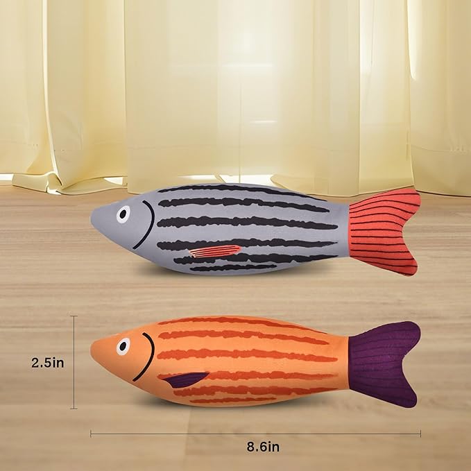 Cat Toys, Catnip Toys for Cats, Soft and Durable with Rattle Sound, Interactive Kitten Toys for Indoor Cats, Cat Chew Toy for All Breeds (3 Pack, Sardine)