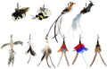 TTcat Cat Feather Toy Replacement Wand Refills, 10 Pcs Simulation Insects Bird Feathers