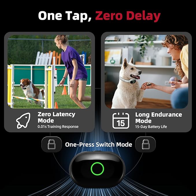 2025 Upgraded Shock Collar for Dogs, Dog Training Collar with Remote Control for Medium Large Dogs, 3 Training Modes - Beep, Vibration and Shock with Safety Lock, IPX7 Waterproof, Rechargeable,White