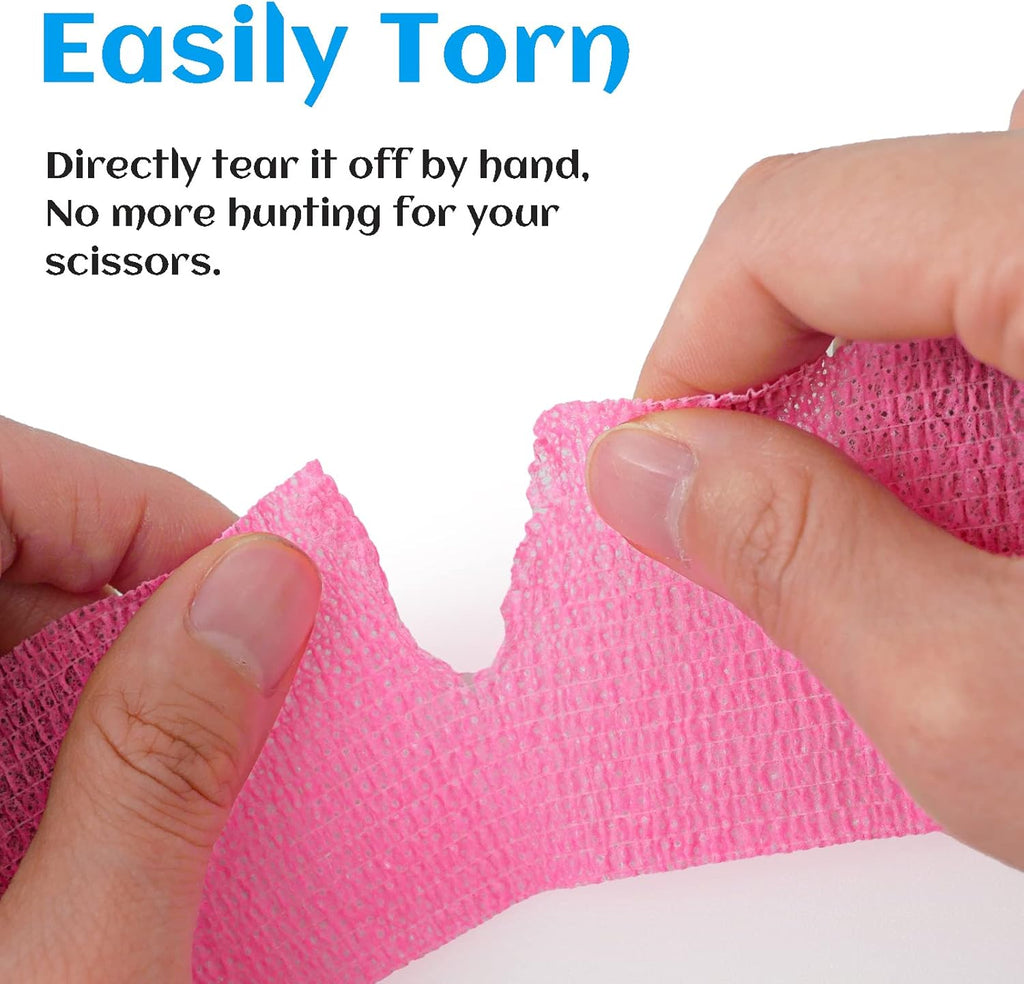36 Rolls Elastic Self Adhesive Bandage Wrap 2 Inch, Breathable Non Woven Cohesive Bandage, Vet Wrap for Dogs, Ankle Sprains Swelling Medical First Aid Tape, Sports Athletic Tape Color