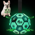 QDAN Premium Dog Ball, Glow in The Dark Dog Toys, Light Up Soccer Ball for Dogs, Outdoor Dog Toys, Doggy Water Toy, Puppy Birthday Gifts for Small Medium (6 Inch)