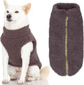 Gooby Sherpa Vest Dog Sweater - Warm Gray, X-Small - Warm Fuzzy Fleece Step in Dog Jacket Without Ring Leash for Small to Medium Dogs