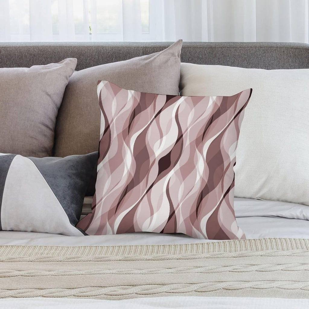 Pink Throw Pillow Covers Modern Abstract Pink and Grey Striped Decorations for Bedroom Living Room Farmhouse Sofa Pillows Bed Couch 12x12 Inch