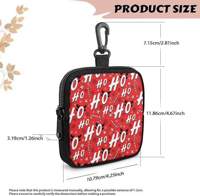 KEIAHUAN Christmas Dog Treat Pouch Small Bag Portable Training Walking Treat Bag for Puppies with Clasp Christmas Hohoho Hand Free Pet Snack Bag for Walking Hiking Traveling