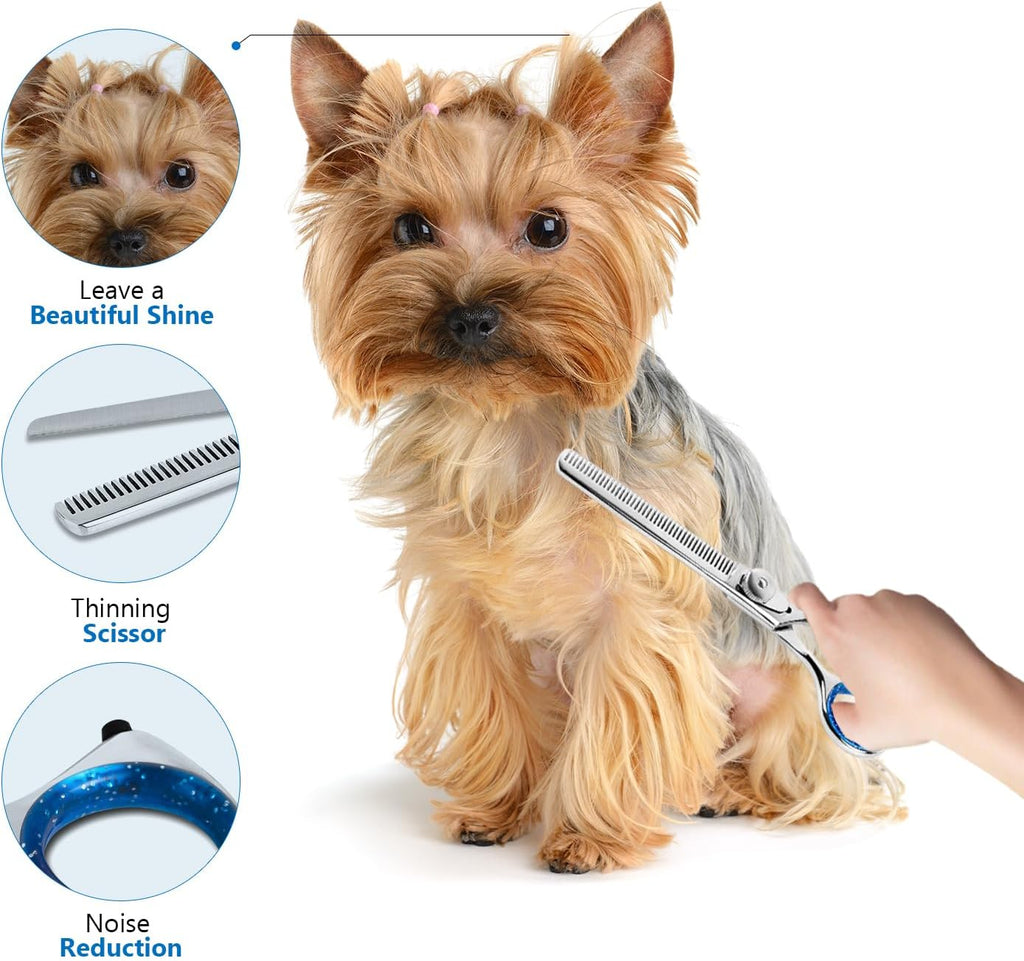 Laazar Pro Shears Thinning Pet Grooming Shear - 6.5 42 Teeth Scissors for dogs cats and pets