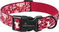 ARING PET Christmas Dog Collar, Cute Red Reindeer Cotton Lightweight Xmas Pet Collars for Puppy Small Medium Large Dogs-L