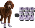 Spark Paws Dog Shoes, Waterproof Dog Boots for Medium to Large Dogs, Non Slip, Breathable Dog Booties and Paw Protectors - 4PCS Doggie Hiking Boots with Reflective Straps - Lilac, Size 3