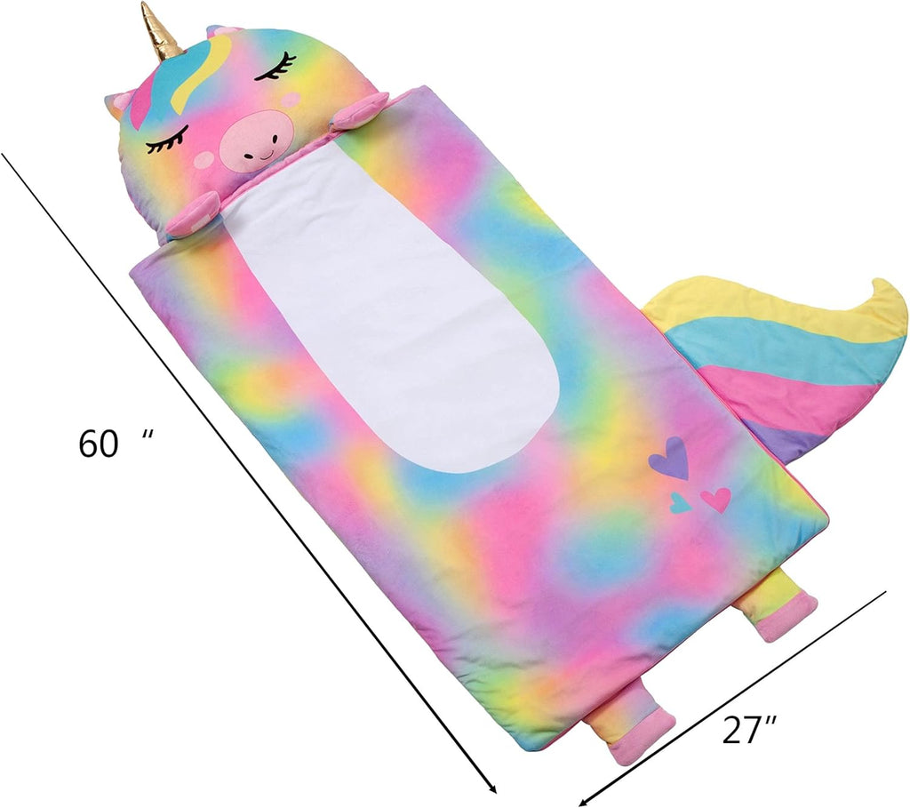 Kid's Nap Buddies Character Preschool Nap Mat, Toddler Sleeping Bag with Pillow for Daycare, Ages 3+