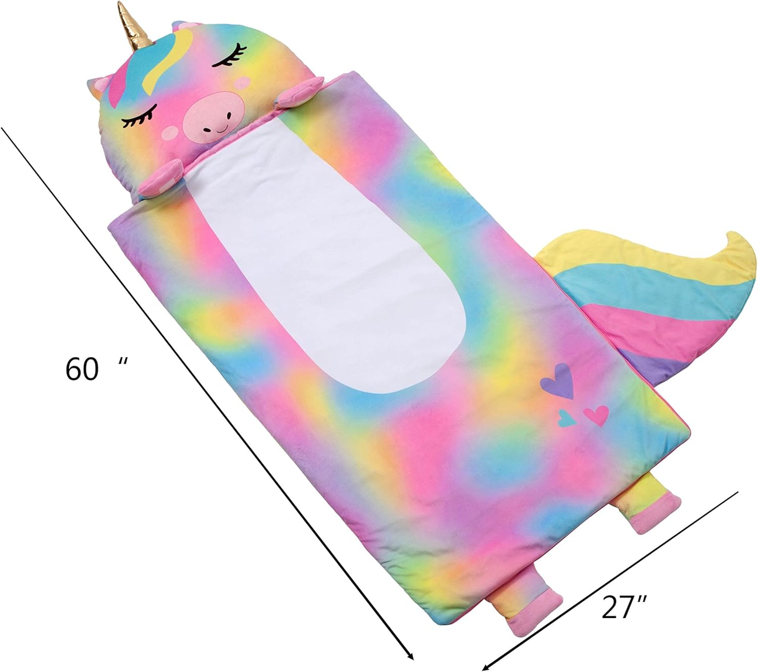 Kid's Nap Buddies Character Preschool Nap Mat, Toddler Sleeping Bag with Pillow for Daycare, Ages 3+