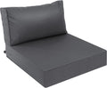 AAAAAcessories Outdoor Deep Seat Cushions, Waterproof, Fade-Resistant Patio Furniture Replacement Cushions, 25.5" x 25.5" x 5" + 25.5" x 13.5", Dark Gray