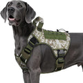 WINGOIN Tactical Dog Harness for Extra Large Dogs, Heavy Duty No Pull Dog Harness with Handle, Adjustable Reflective Military K9 Big Dog Vest for Great Dane, Walking, Hunting, Green Camo (XXL)