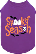 Fitwarm Halloween Spooky Season Dog Shirt, Funny Dog Clothes for Small Dogs Boy Girl, Holiday Doggy Tank Top, Pet Outfit, Purple, Orange, XS