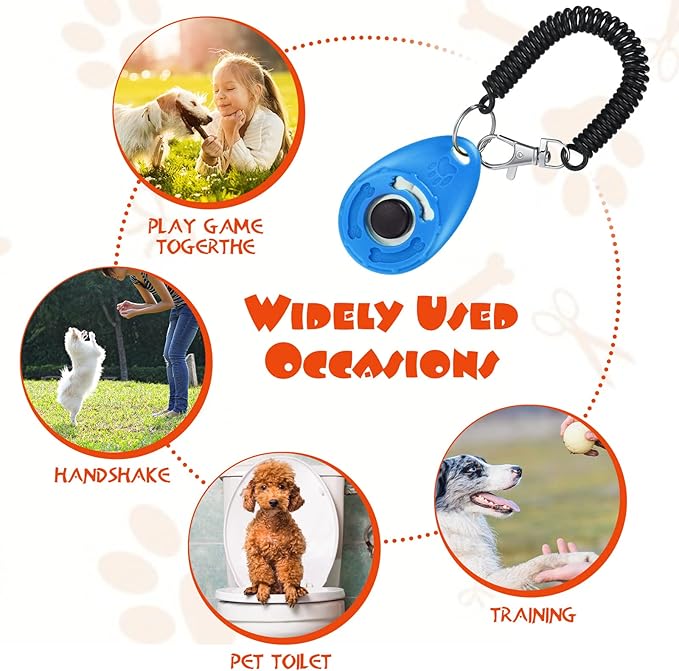 Kigeli 30 Pcs Dog Training Clicker for Pet with Wrist Strap Dog Cat Bird Clicker Puppy Training Supplies for Dogs Cats Horses Birds Behavioral Coaching Accessories (Multicolor)