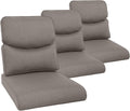 Outdoor Chair Cushion Set of 3, Waterproof Outdoor Seat Cushions 25x22, Patio Chair Cushions for Outdoor Furniture, Couch Cushion Replacement, Include 3 Back & 3 Seat Cushions, Smile/Grey