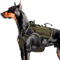 Heavy-Duty Tactical Dog Harness for Large Dogs, No Pull Adjustable Reflective Pet Vest with Molle System, K9 Military-Grade Control for Service Training, Outdoor & 10+ Breeds, Green Camo, Large