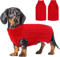 AOFITEE Small Dog Sweater, Dog Sweaters for Small Dogs Girl Boy, Warm Christmas Sweater for Dogs, Pet Sweater with Harness Hole for Fall Winter, Stretchy Pullover for Yorki, Chihuahua, Maltipoo, Red S