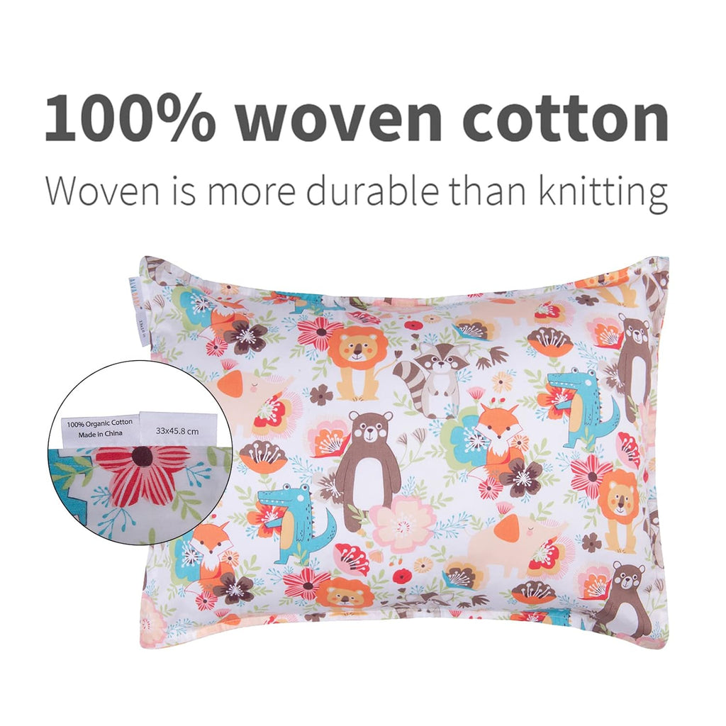 ALVABABY Toddler Pillowcases 2 Pack Cotton Kids Pillow Cover Fit 13"x 18" or 14"x20" Envelope for Girl Boy Sleepy Travel 2L-TPW24A